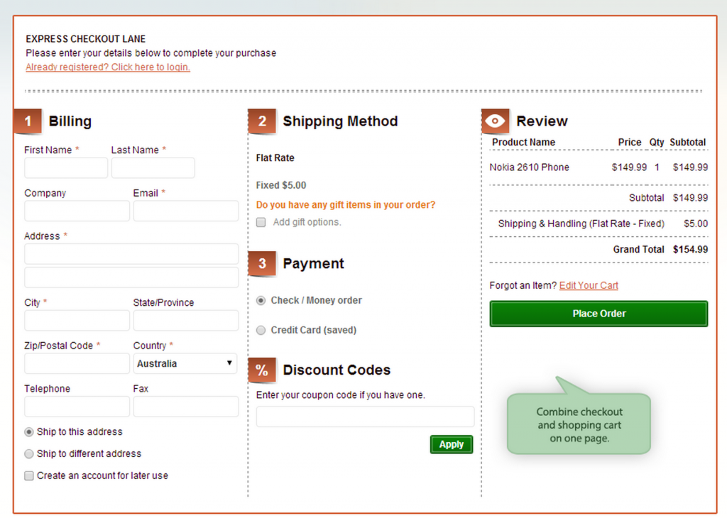 One Step / Page Checkout Magento Extensions