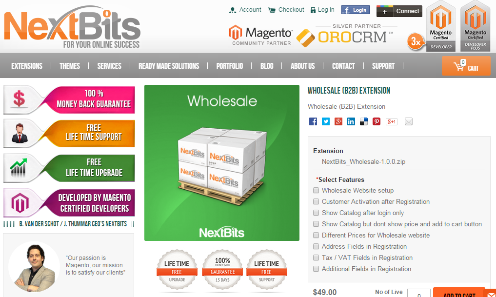 B2B extensions for Magento