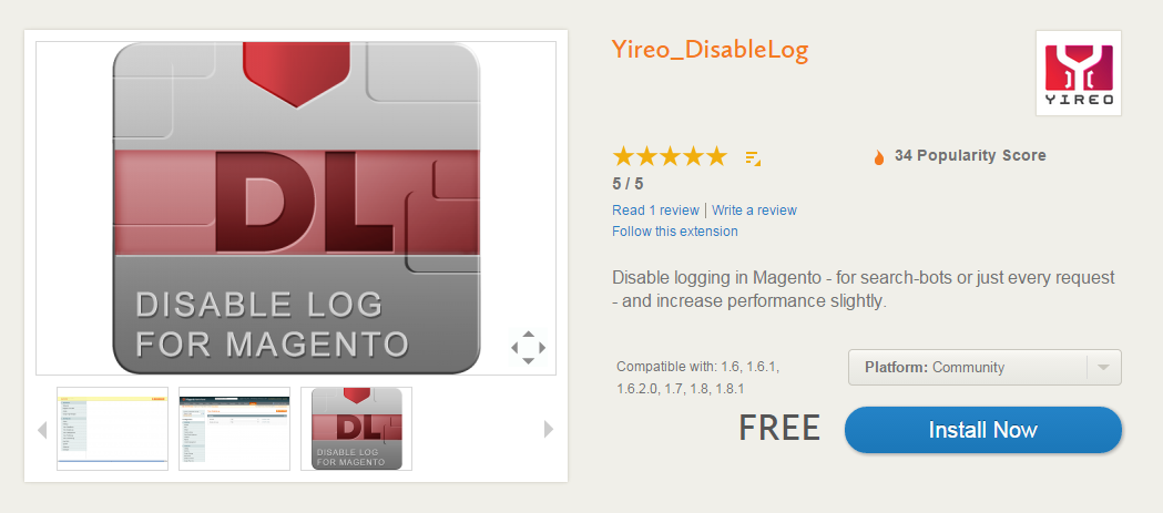 Magento performance improvements: Yireo_DisableLog