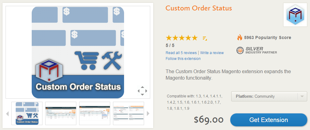 Advanced Order Management, Invoicing, Shipping, Custom Order Statuses with Custom Order Status Magento Extension