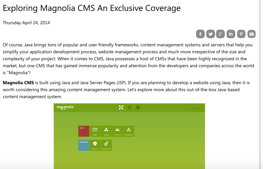 Java-based content management systems: Magnolia