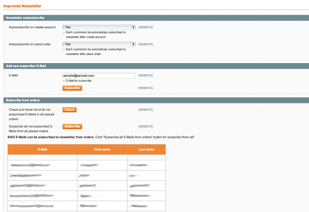 magento e-mail autosubscribe