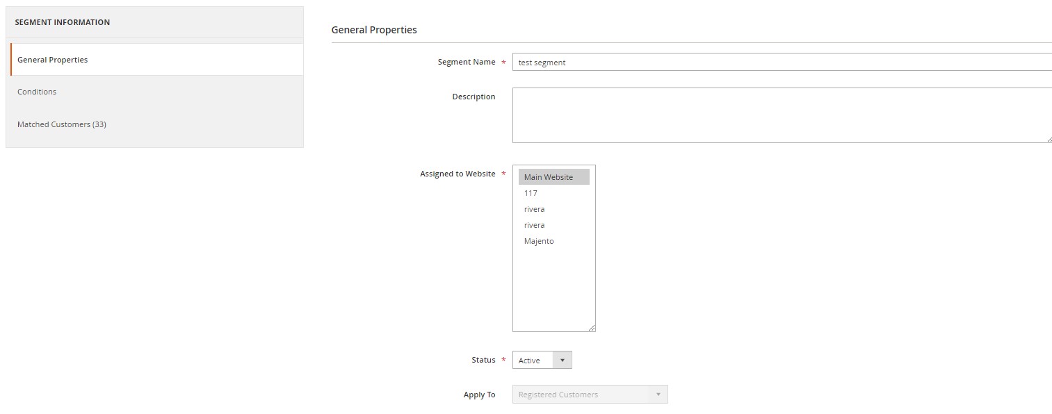 Magento vs Shopify: Magento 2 segmentation