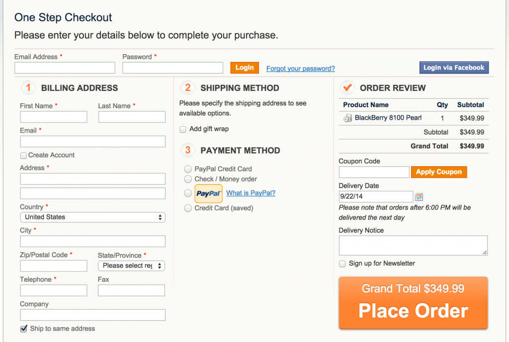 One Step / Page Checkout Magento Extensions