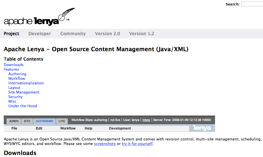 Java content management systems: Apache Lenya