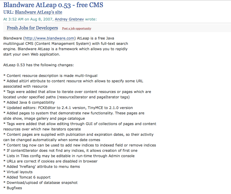 Java content management systems: AtLeap