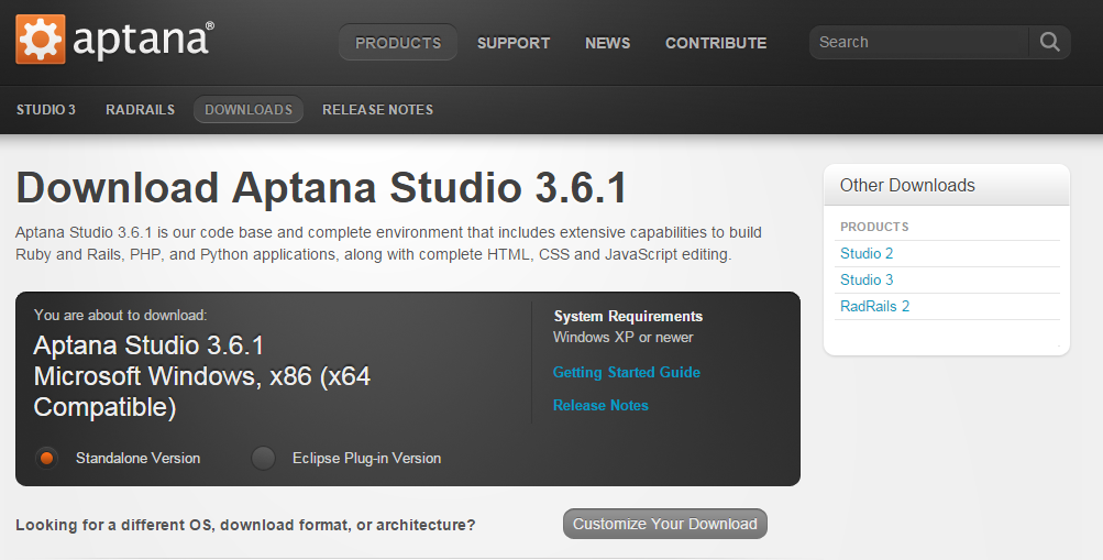 download aptana studio 3