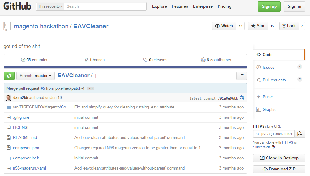 EAVCleaner Hackathon Magento Module