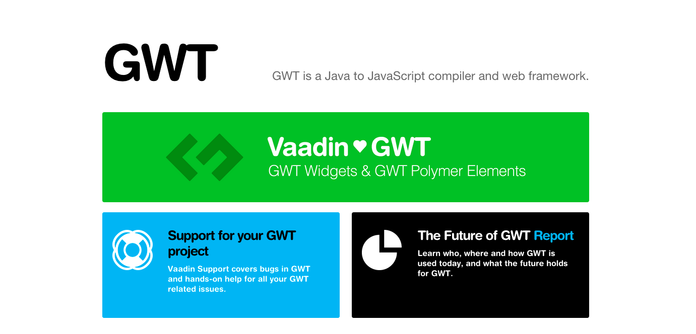 Frameworks for Java development: GWT
