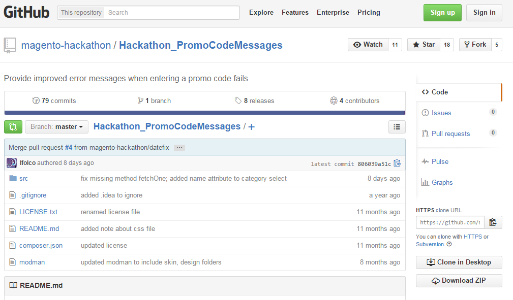 Hackathon_PromoCodeMessages Magento plugin