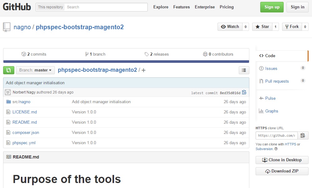 PHPspec Bootstrap Magento 2 module