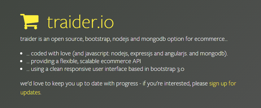 Node.js ecommerce with Traider