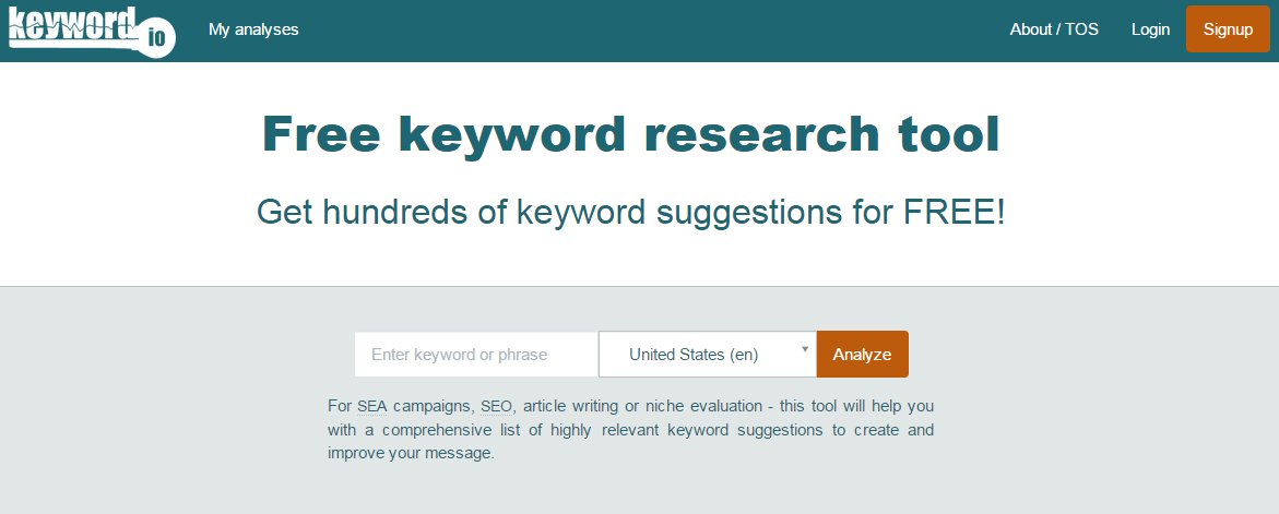 Keyword Research Tools: Keyword IO