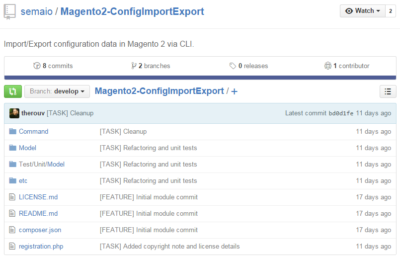 MAgento 2 extensions: Magento2-ConfigImportExport