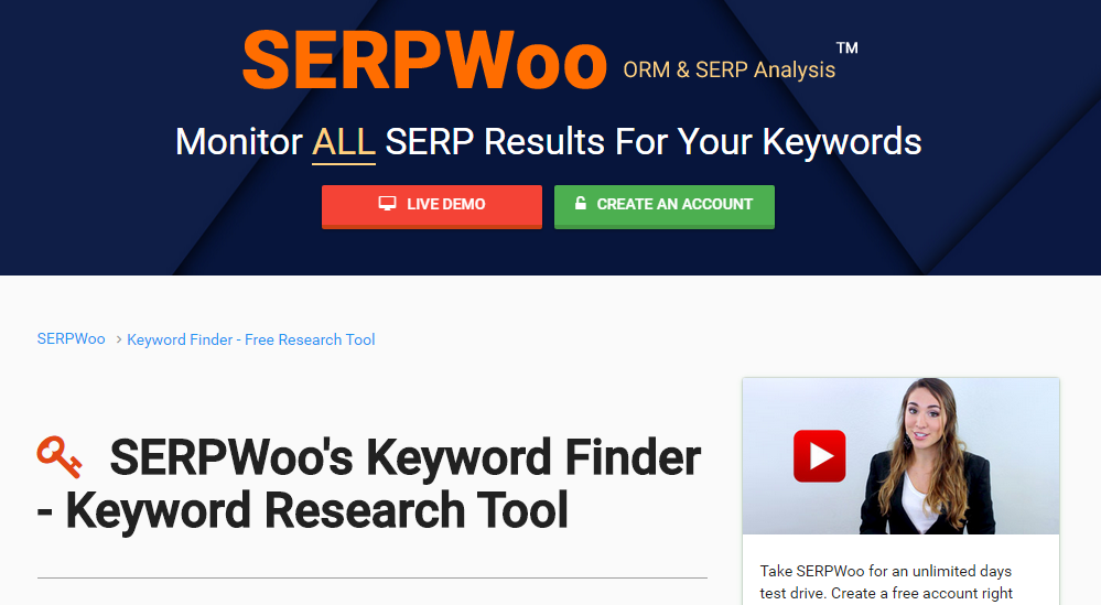 Keyword Research Tools: SERPWoo Keyword Finder