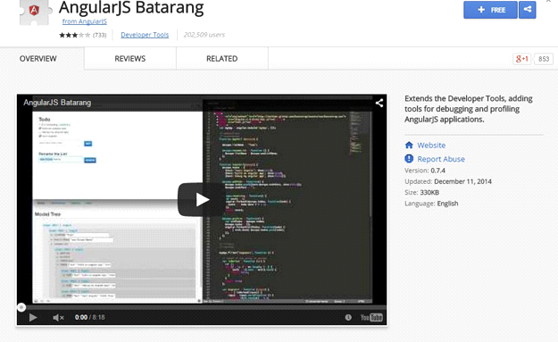 AngularJS tools: ANGULAR BATARANG