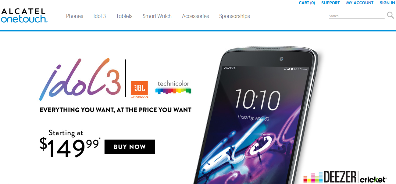 The Showcase of Magento 2 Shops: Alcatel Onetouch