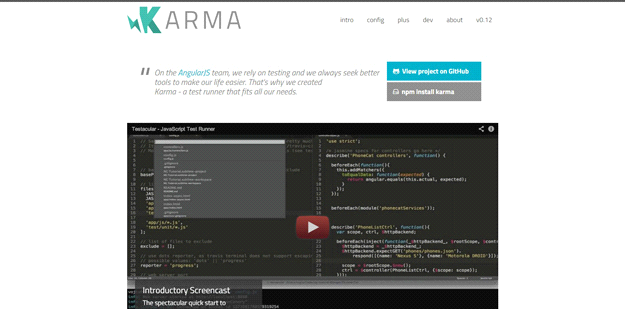 AngularJS tools: KARMA