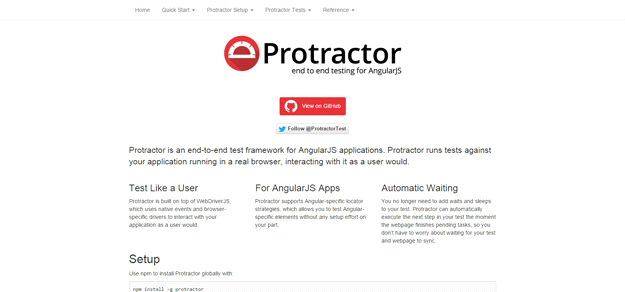 AngularJS tools: PROTRACTOR