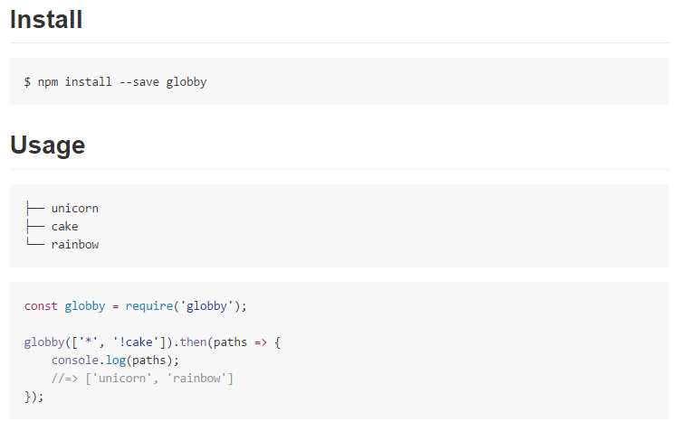 globby node.js filesystem tool