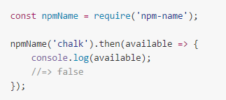 Node.js command line apps: npm-name