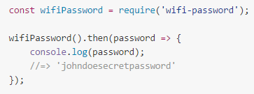 Node.js command line apps: wifi-password