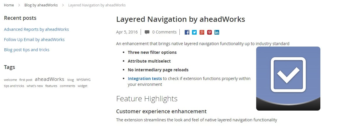 AheadWorks Blog Magento 2 Extension Review; AheadWorks Blog Magento 2 Module Overview