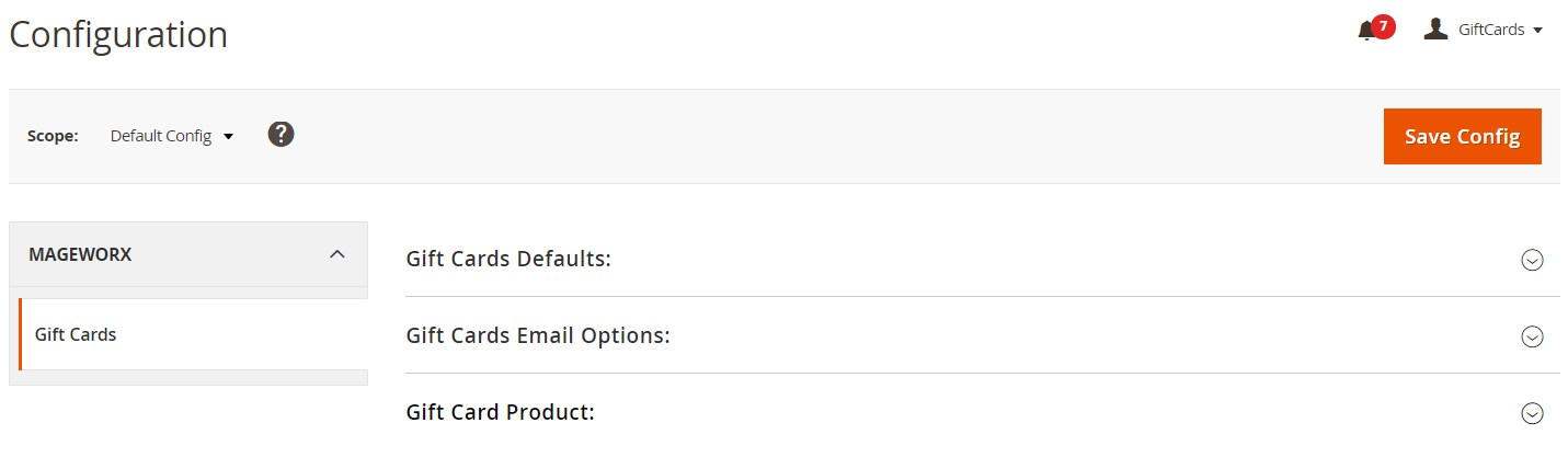 MageWorx gift cards Magento 2 module