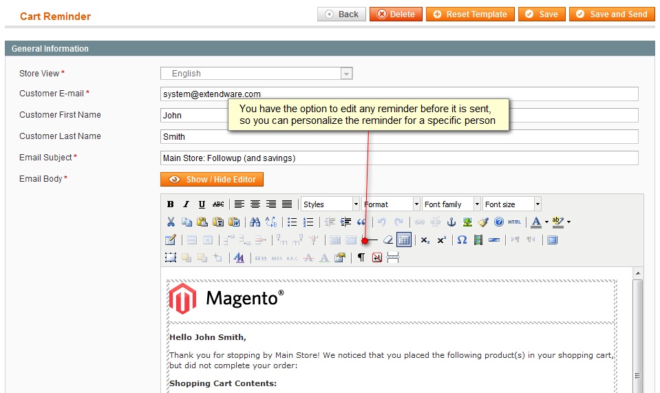 Extendware Abandoned Cart Email Magento Module Overview