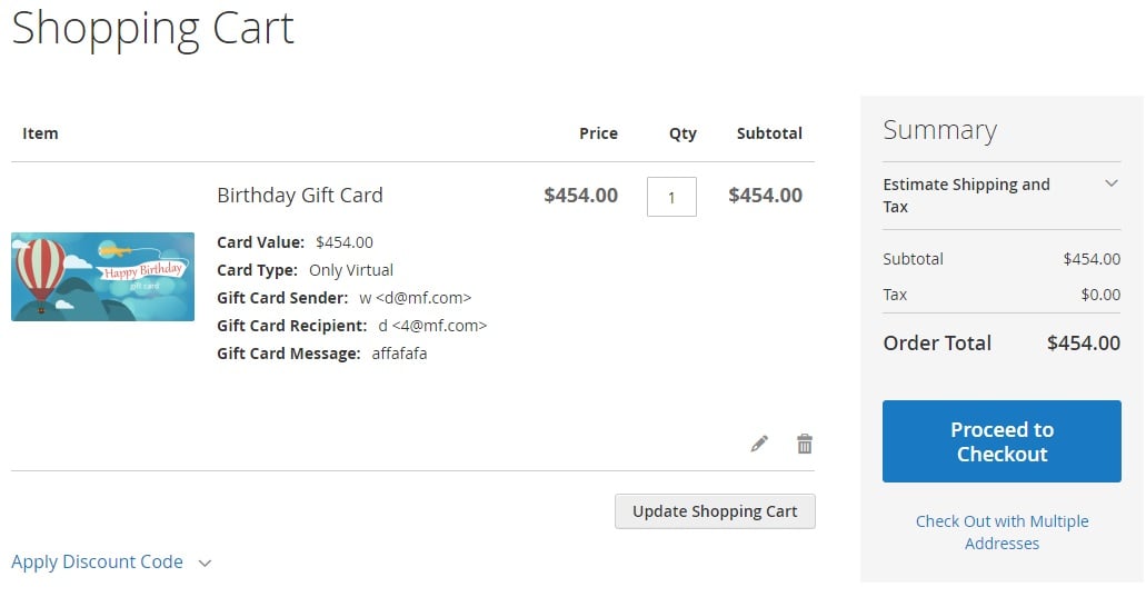 Amasty Gift Card Extension for Magento