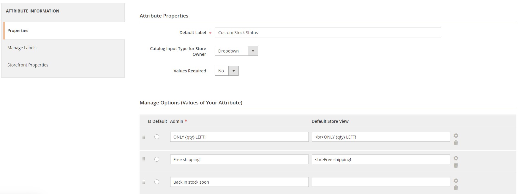 Creating Custom Stock Statuses in Magento 2