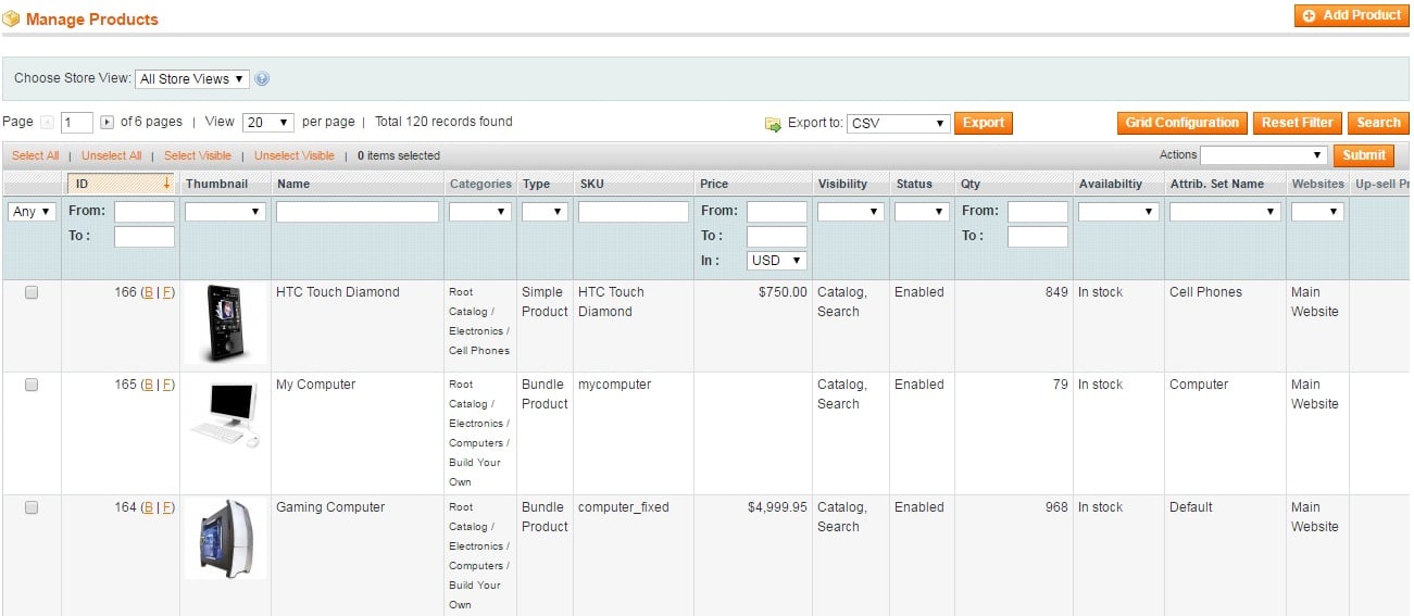 Extendware Admin Product Grid Magento Extension Review; Extendware Admin Product Grid Magento Module Overview