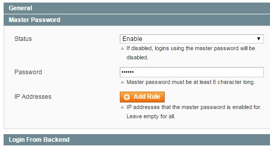 Extendware Master Password Magento Extension Review; Extendware Master Password Magento Module Overview