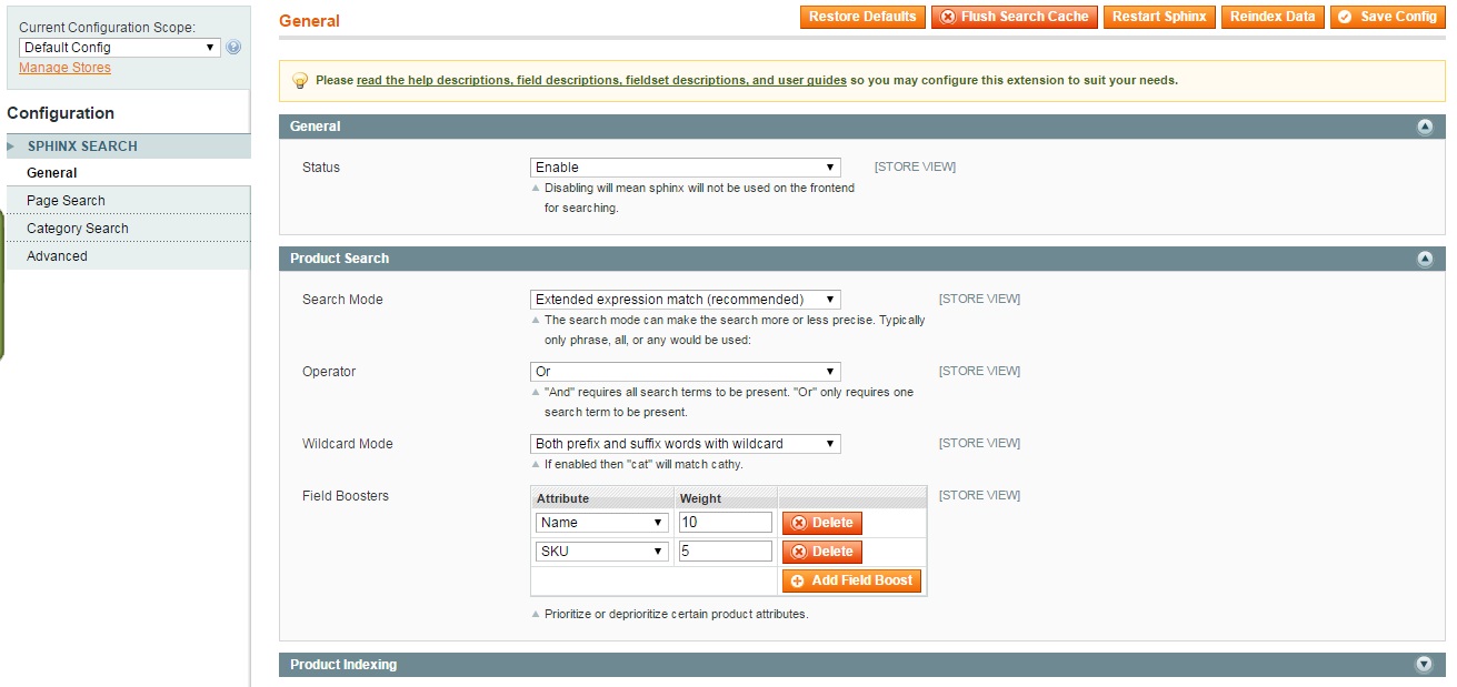 Extendware Sphinx Search Magento Extension Review; Extendware Sphinx Search Magento Module Overview