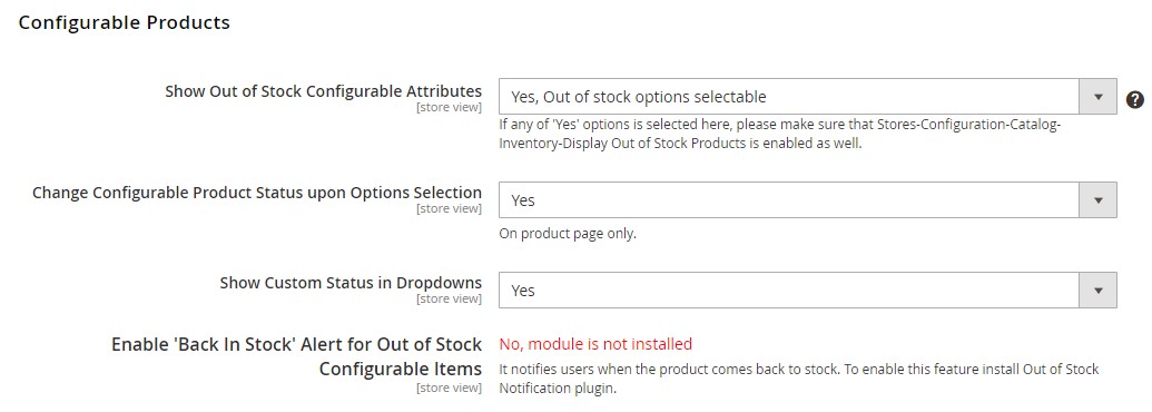 Magento 2 custom stock status configurable products