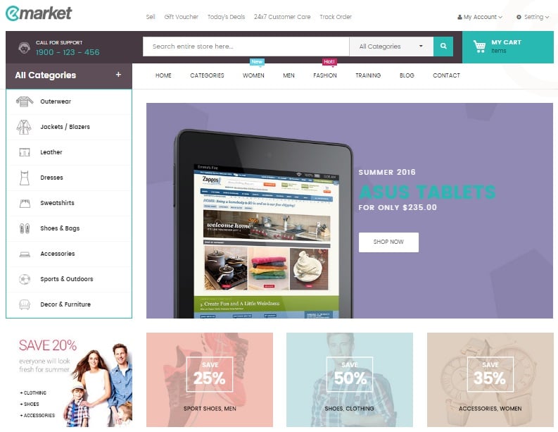 Ves Emarket Magento 2 Theme Review, Ves Emarket Magento 2 Template Overview