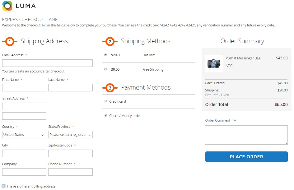 Magento 2 One Step Page Checkout Module