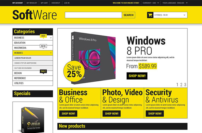 Software Store Magento Theme