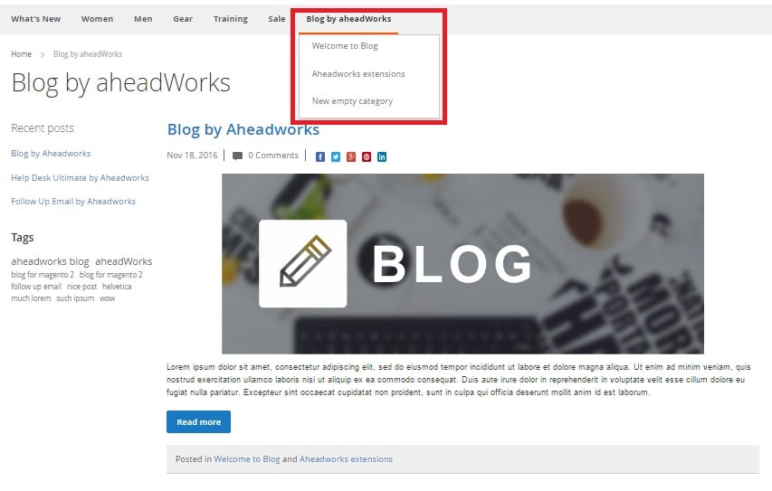 Magento 2 Blogs Comparison aheadworks vs amasty