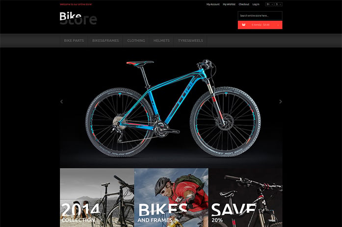 Bikes and Supplies Magento Theme