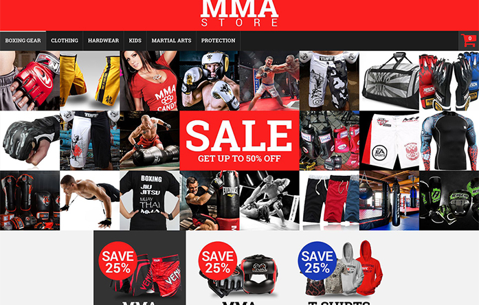 MMA Clothes and Gear Magento Theme