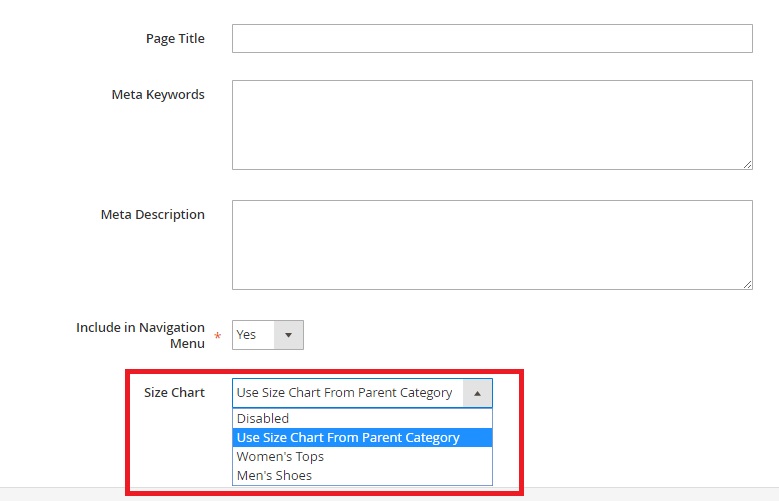 Size Chart Magento 2 Extension Module