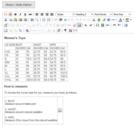 Size Chart Magento 2 Extension Module