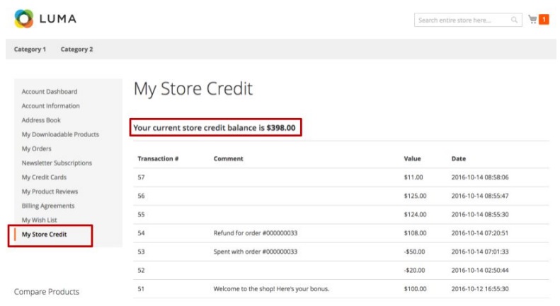 Store Credit Magento 2 Extension Module