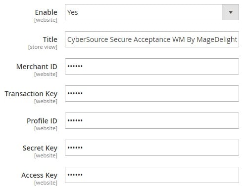 CyberSource Secure Acceptance Magento 2 payment gateway Extension