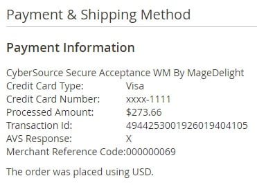 CyberSource Secure Acceptance Magento 2 payment gateway Extension