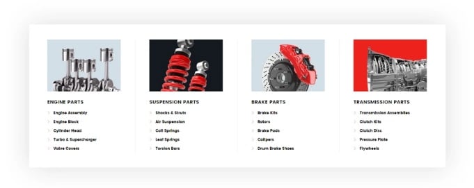 Car Spare Parts Magento 2 store 