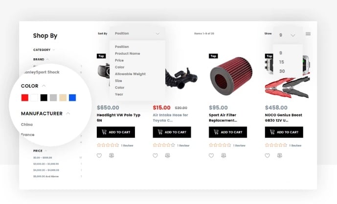 Car Spare Parts Magento 2 store 