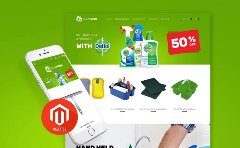 Magento 2 Cleaning Supplies and Tools Store Theme