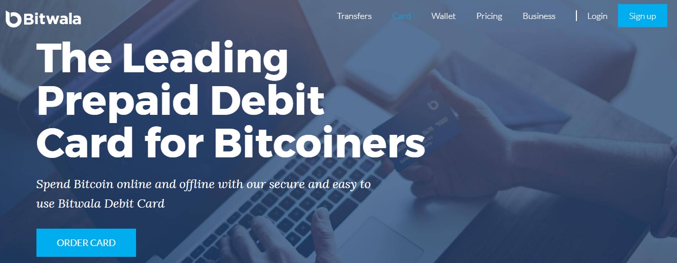 Bitcoin debit card services